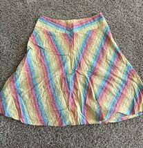 Halogen Geometric Stripe Fit &amp; Flare Full High Waisted Skirt size 0 Skat... - $12.99