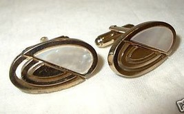 jc10 Vintage Retro Mother of Pearl MOP Oval Cufflinks Cuff Links - £9.38 GBP