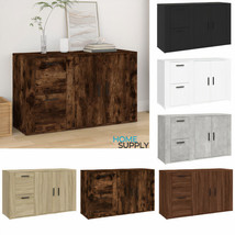 Modern Wooden Rectangular Home Sideboard Storage Cabinet Unit 2 Doors 2 Drawers - £96.85 GBP+