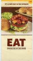 Outback Steakhouse Menu EAT Specialties of the House Menu 2012 + Receipt - £12.84 GBP