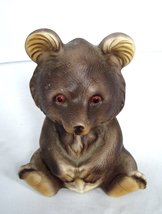  Vintage Chalkware Brown Bear Piggy Bank by Fred Harris - $14.99