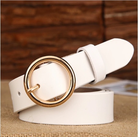 Leather belt woman strap buckle for belt women genuine leather white