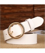 Leather belt woman strap buckle for belt women genuine leather white - $21.78 CAD