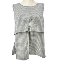 Latched Mama Nursing Top Womens 2X Gray White Striped Maternity Breastfe... - $9.90