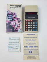 Rare Vintage Commodore Solid State Red LED Calculator 897D w/ box &amp; manual - $55.43