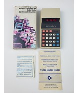 Rare Vintage Commodore Solid State Red LED Calculator 897D w/ box &amp; manual - £43.54 GBP