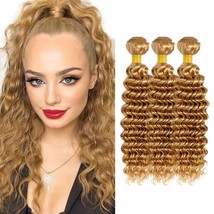 26 26 26 Inch Honey Blonde Bundles Color 27 Human Hair Bundles Blonde Deep Wave  - $54.99