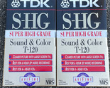 2 VHS Blank TDK Super High Grade S-HG 6 Hours T-120/246m Video AviFine - $15.49