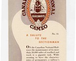 Canadian National Railways Cameo Brochure A Salute to the Sectionman 1952 - $9.90