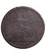 ANTIQUE 1867 Over 140 Years Old GREAT BRITAIN Victoria 1 Penny large Bro... - £5.57 GBP