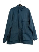 Vintage SCHOTT Mens Flannel Lined Chore Coat Jacket Full Zip Teal Blue Sz L - $37.43