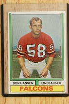Vintage Football Trading Card 1974 Topps #3 Don Hansen Atlanta Falcons - £7.77 GBP