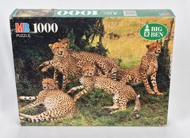 Big Ben MB Puzzle 1000 Pieces Cheetah Family In Kenya Vintage - £25.22 GBP