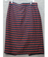 Ann Taylor Pencil Skirt Womens Size 2 Multi Striped Lined Rayon Vented B... - $21.20