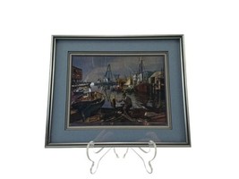 Vintage Lionel Barrymore Ships Purdy&#39;s Basin Silver Foil Etching Matted Framed - £13.94 GBP