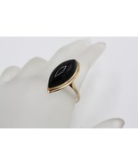 Vintage 14K Yellow Gold Marquise Shape Cabochon Onyx Ring Size 7 - $9,107.28 MXN