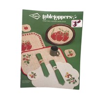 Vintage Cross Stitch Patterns, Tabletoppers Straw Vinyl, Six Coordinated... - $12.60