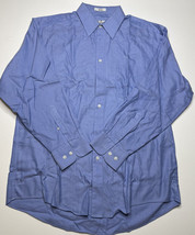 Joseph &amp; Feiss Men&#39;s Blue Button Up Shirt cotton 80&#39;s 2-ply Long slv 16-32/33 - £11.93 GBP