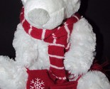 Lindt Lindor Chocolates brand plush polar bear red striped scarf mittens  - £8.18 GBP