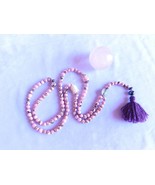 Pink Shell Buddha and Lotus Flower Japa Mala Prayer Beads 108 Beads - $44.44