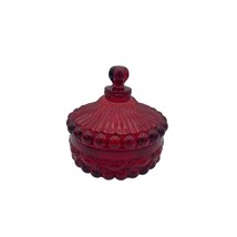 Mosser Eye Winker Covered Candy Dish Ruby Red Round - £54.59 GBP