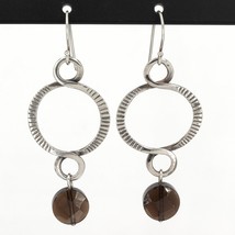 Retired Silpada TWIST & TURN Sterling Silver Smoky Quartz Dangle Earrings W1485 - $34.95