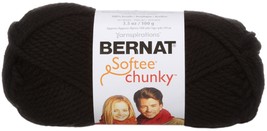 Spinrite Bernat Softee Chunky Yarn-Black - $17.59