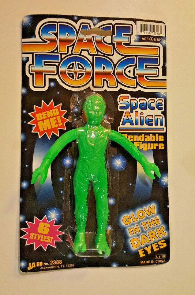SPACE FORCE Space Alien NOC Bendy Action Figure X-Files  Glow In The Dar... - $154.25