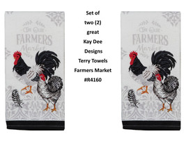 KAY DEE DESIGNS &quot;Rooster Hen&quot; R3870 Two Dual Purpose Terry Towels~16&quot;x26″ - $15.96