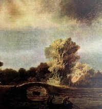 Rembrandt 1944 Landscape With a Stone Bridge Color Plate Phaidon Art Print DWU10 - £74.78 GBP