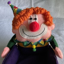 Clown Tray Felt Sitter Handmade Yarn Hair Treat Candy Dish Catch All Vintage - £36.96 GBP