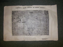 FREE Shipping  Map landsat-1 image mosaic of North Dakota 1972 vintage w... - $39.99