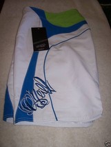 Men's Guys O'neill White Logo Board Shorts Blue Green New $42 Swim Suit Trunks - $29.99