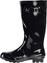 Norty Women&#39;s Hurricane Wellie Black Glossy Matte Waterproof Rain Boots ... - $29.69