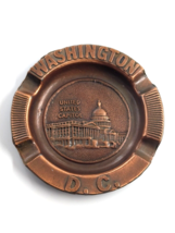 VTG Washington DC US Capitol Building Copper Tone Ashtray Souvenir Hong Kong - £7.58 GBP