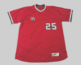 $250 Houston Cougars #25 NCAA Vintage 90s Sleeve Powers Basketball Red Jersey 44 - £138.16 GBP