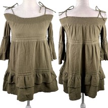 Romeo + Juliet Couture Beach Coverup S Olive Green Off Shoulder - $28.00
