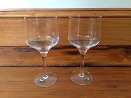 Pair 2 Vtg Orrefors Sweden Small Swedish Crystal Goblets Sherry Wine Glasses - £99.79 GBP