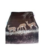 Vintage Paduana Espana France Brown Plush Reversible Deer Blanket Throw ... - £62.47 GBP