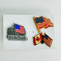 We the People 200 Years US Constitution 1787-1987 American Flag Pin with... - $14.84