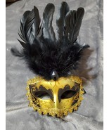 Black &amp; Gold New Orleans Masquerade Ball Mask - Mardi Gras Party Mask - $18.65