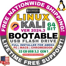 Linux Os Kali, Everything Installer, Bootable Usb, 64-BIT, AMD64 For Mac / Pc - $10.88