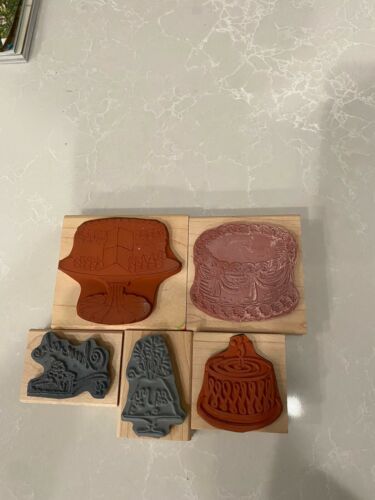 GREAT SELECTION OF WOOD & RUBBER CAKE CELEBRATION STAMPS BUY MORE & SAVE! Item image 2
