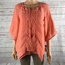 Style&amp;Co. Coral Lace Embroidered Handkerchief-Hem Boho Top NWT XS - £7.42 GBP