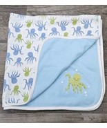 Gymboree Octopus Reversible Blanket 2005 Under The Sea Ocean Bubbles Blue  - $39.55