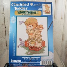 Janlynn Cherished Teddies Sports Series Golfer Cross Stitch Bear Golfer - $6.48