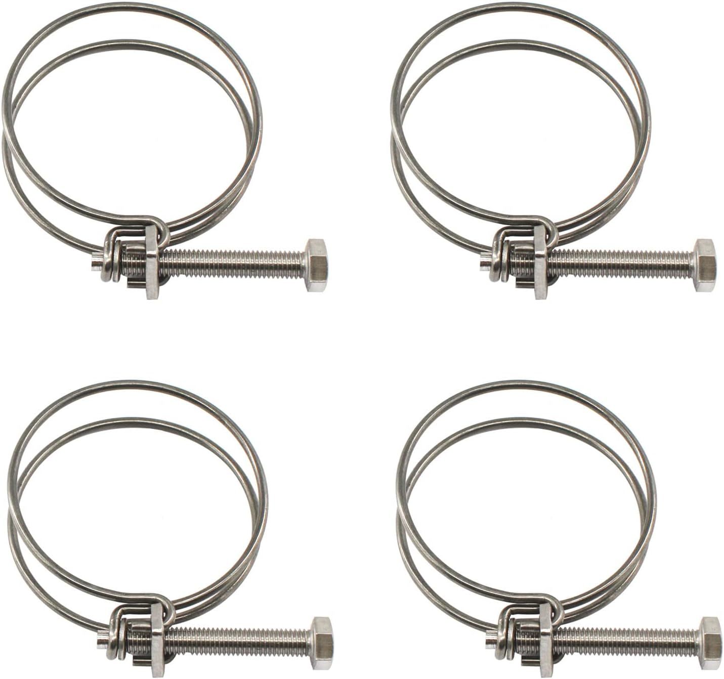 (4 Pieces) 105-110Mm Double Wire Hose Clamp Pipe Tube Clamps 304 Stainle... - $35.99