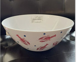 New Tommy Bahama melamine Lobster Print Salad serving Bowl White Red - $34.93