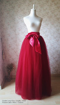 BURGUNDY Maxi Tulle Skirt Women Custom Plus Size Tulle Skirt for Wedding image 2