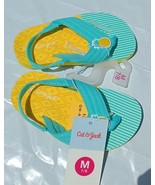 Cat &amp; Jack Toddler Slip-On Flip Flop Sandals Pineapple Medium Size 7/8 G... - $215.14 MXN